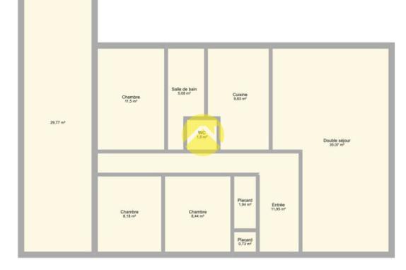 PLAIN PIED, 3 CHAMBRES