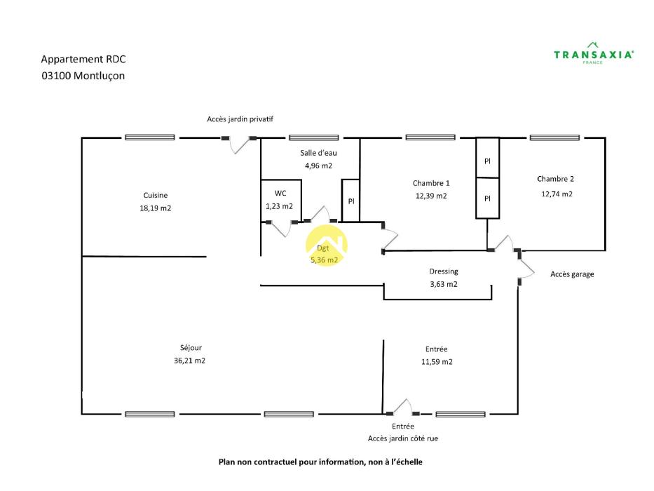 Bel Appartement T3 RDC