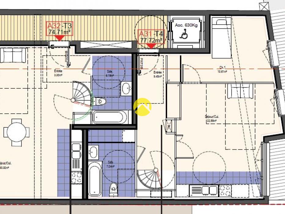 INVESTISSEMENT NEUF T4 75m²